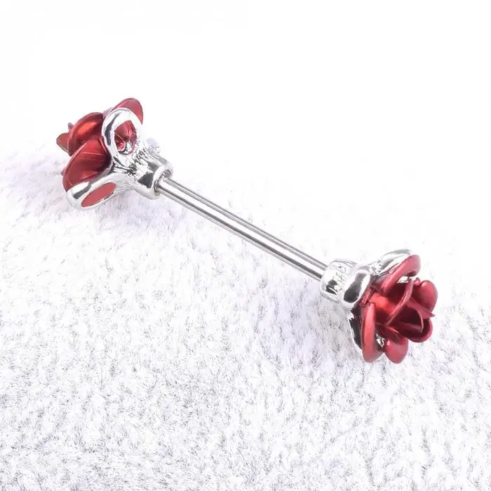 Кольцо из нержавеющей стали для пирсинга в виде цветка розы, украшения для пирсинга, подарок для женщин HSJ88