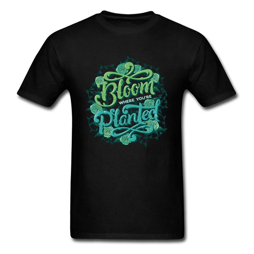 Hip Hop Men T Shirt O Neck Short Sleeve 100% Cotton Bloom Tops Shirts Printed T Shirt Drop Shipping Bloom black