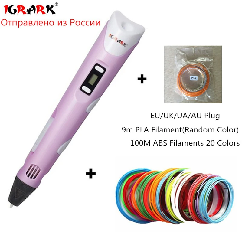 

Original IGRARK 3D pen 2nd generation RP-100B with ABS/PLA filament LCD display screen kid diy printing pen christmas gift
