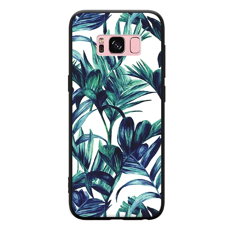 Зеленый странные Форма с узором в виде листьев, для Samsung Galaxy S6 S7 край S8 S9 Plus Note 3 4 5 8 9 Жесткий чехол для телефона