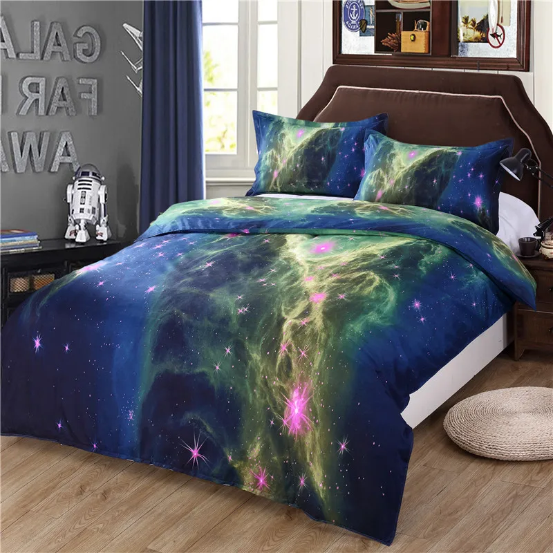 3d Galaxy Bedding Sets Twin Queen Size Universe Outer Space Themed