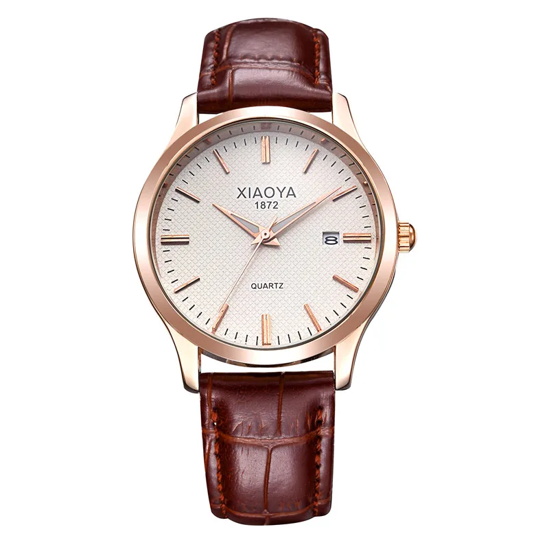 

XIAOYA Luminous Men Watch Luxury Top Brand business Male Clock Leisure Fashion Leather horloges mannen quartz watch montre homme
