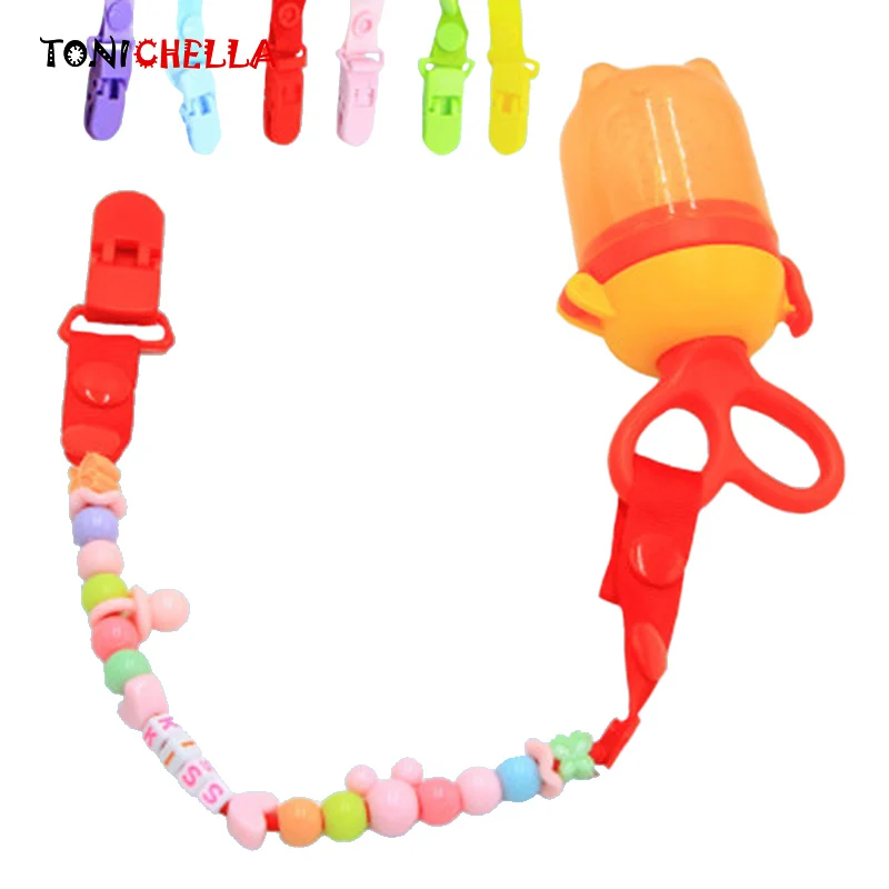 Baby Pacifier Chain Toddler Soother Nipple Holder Clip Colorful Beads