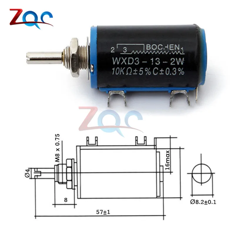 WXD3 13 2W 10K ohm многооборотный проволочный потенциометр регулируемый