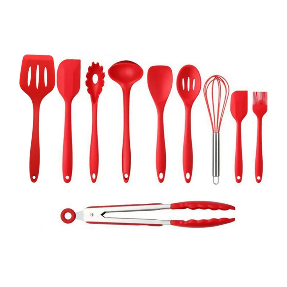 

10PCS/SET Environmental Safe Silicone Cooking Tools Practical Home Kitchen Dinnerware Tableware Cooking Gadgets Tools
