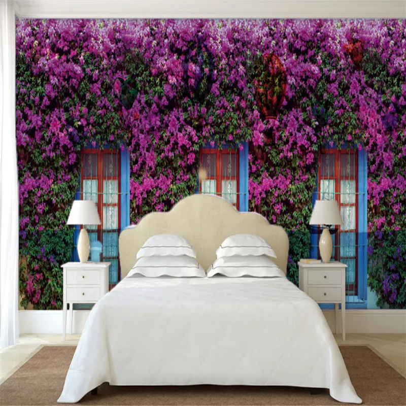 На заказ 3d фото обои настенные 3d нетканые фрески обои Европейский сад цветочные обои для постельных принадлежностей комнаты