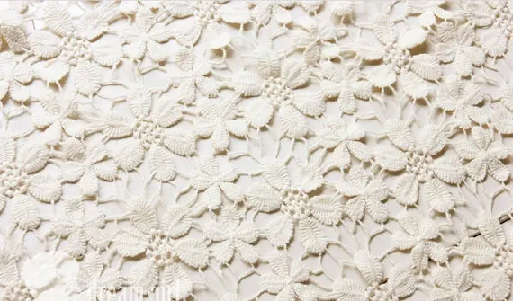 

cotton lace fabric with daisy, guipure lace fabric with daisy flowers, cotton guipure lace fabric by the yard 100% cotton