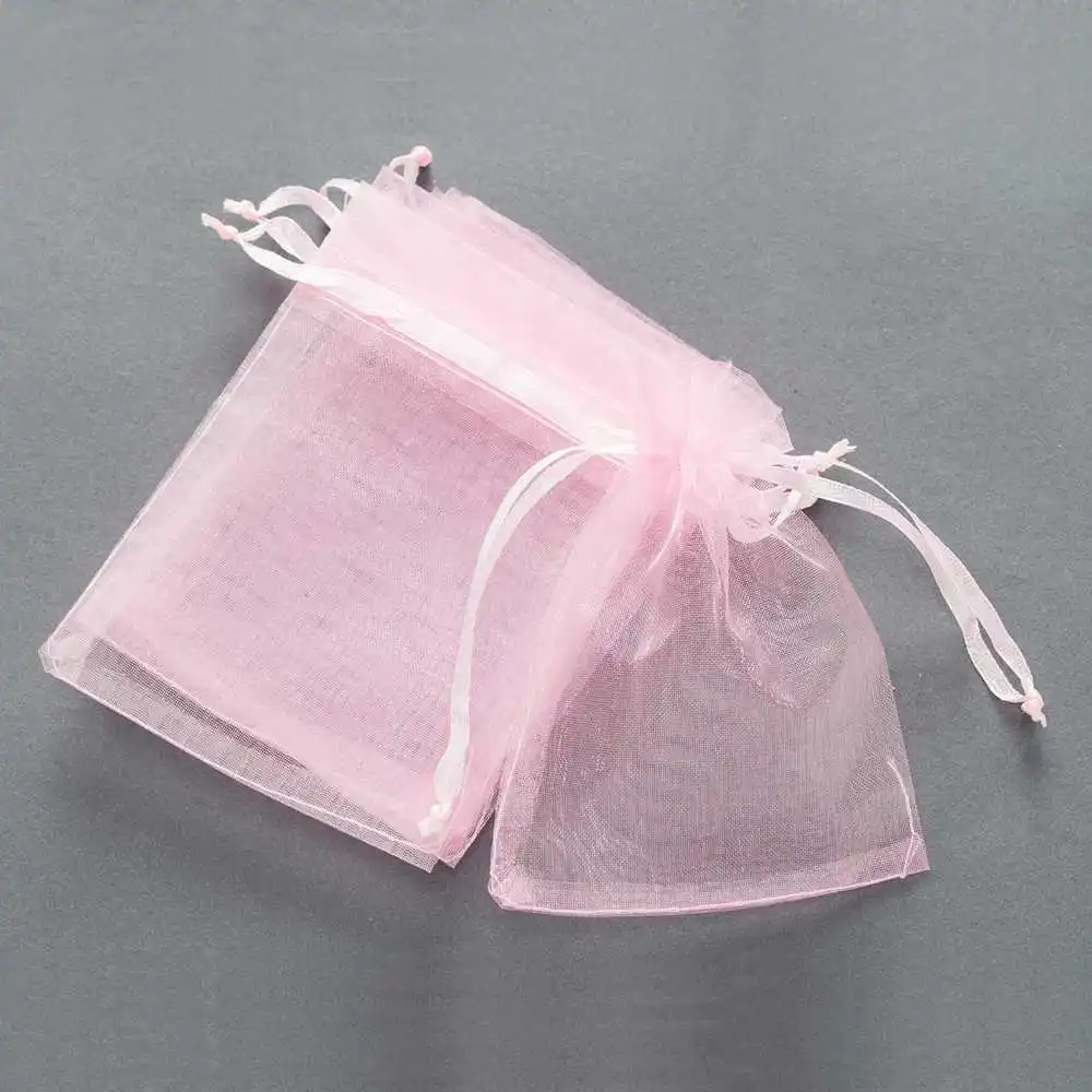 16 цветов или 4 размера на выбор 10 шт Премиум органза свадебные подарочные пакеты для хранения ювелирных изделий - Цвет: Pink