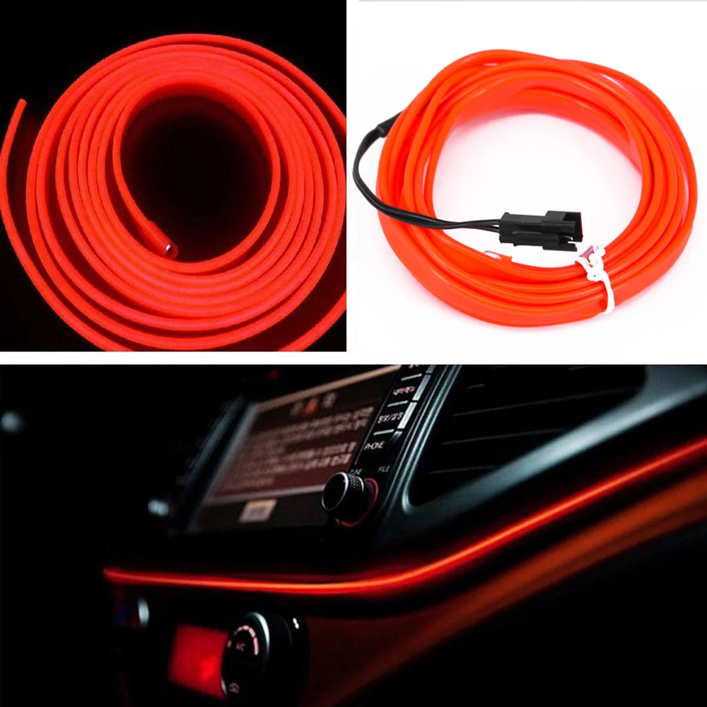 200cm Car LED Red Interior Light Strip Auto Decorative Atmosphere Wire Lamp 12V 200cm Car LED Red Interior Light Strip Auto Decorative Atmosphere Wire Lamp 12V