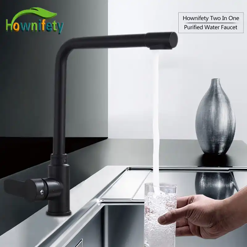 Matte Black Purified Water Faucet Hot And Cold Water New Design
