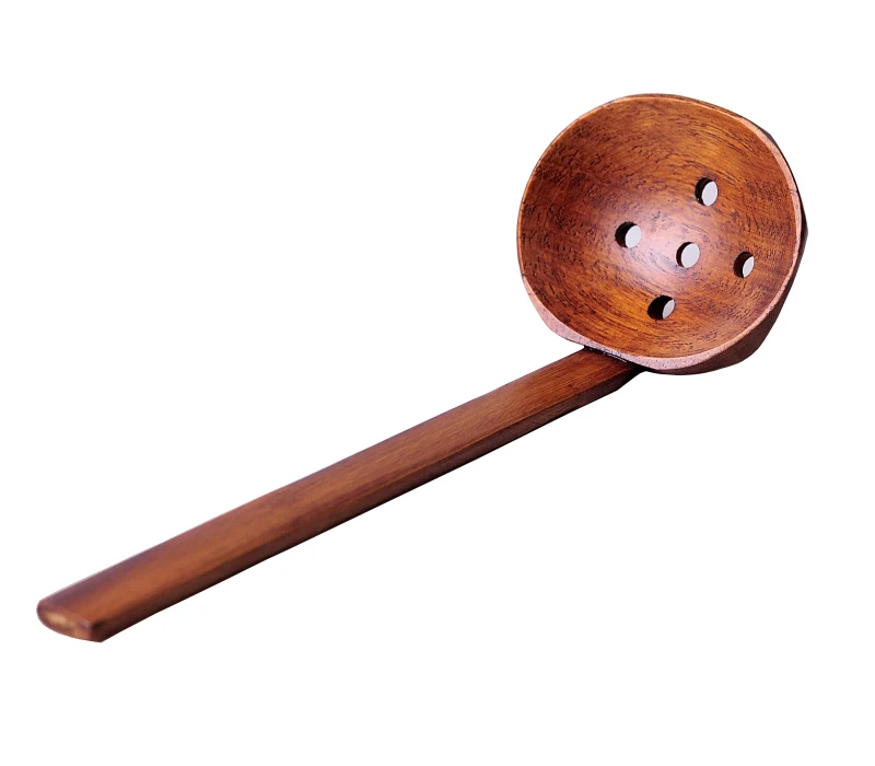 2Pcs Wooden Spoons Large Wood Spoon Set Japanese Style Ramen Soup Ladle Tablespoon Long Handled Kitchen Strainer Spoon Tableware (10)
