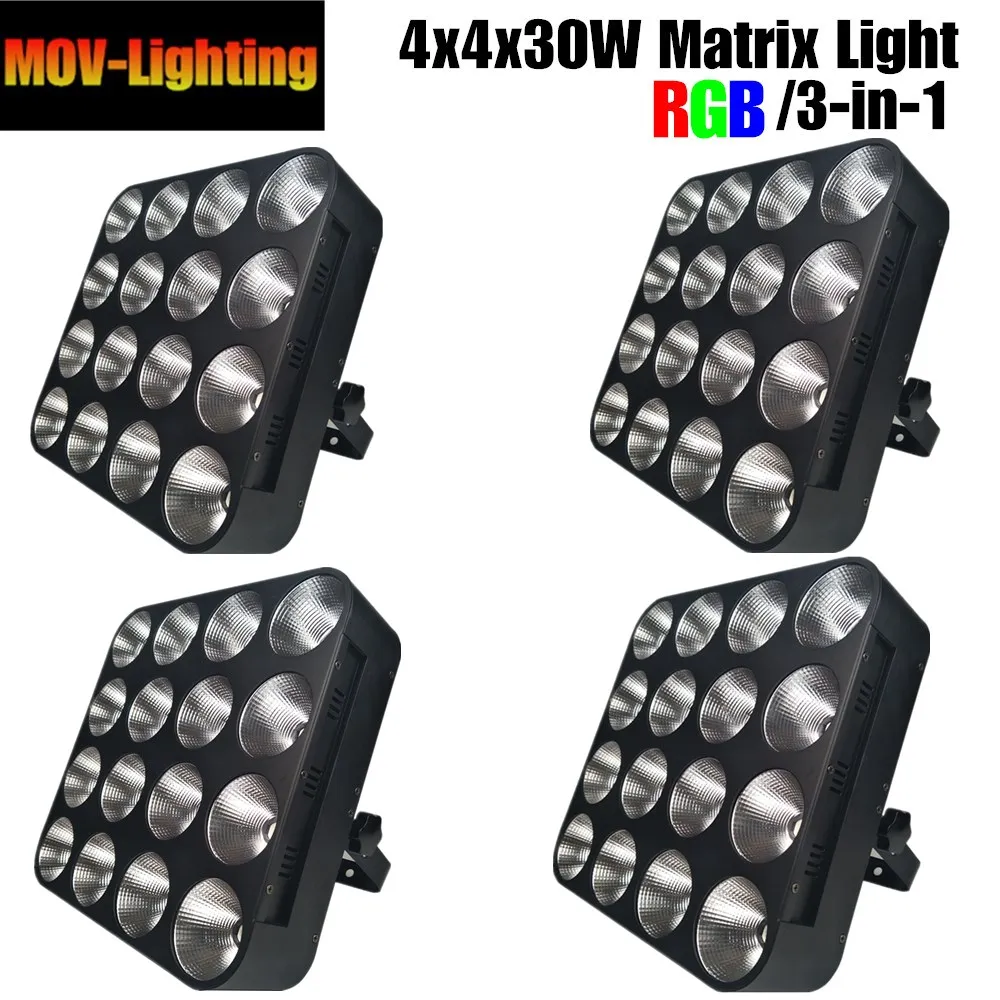 4 шт. китайский DJ светильник 16x30 Вт RGB цветная матрица светодиодный сценический ing