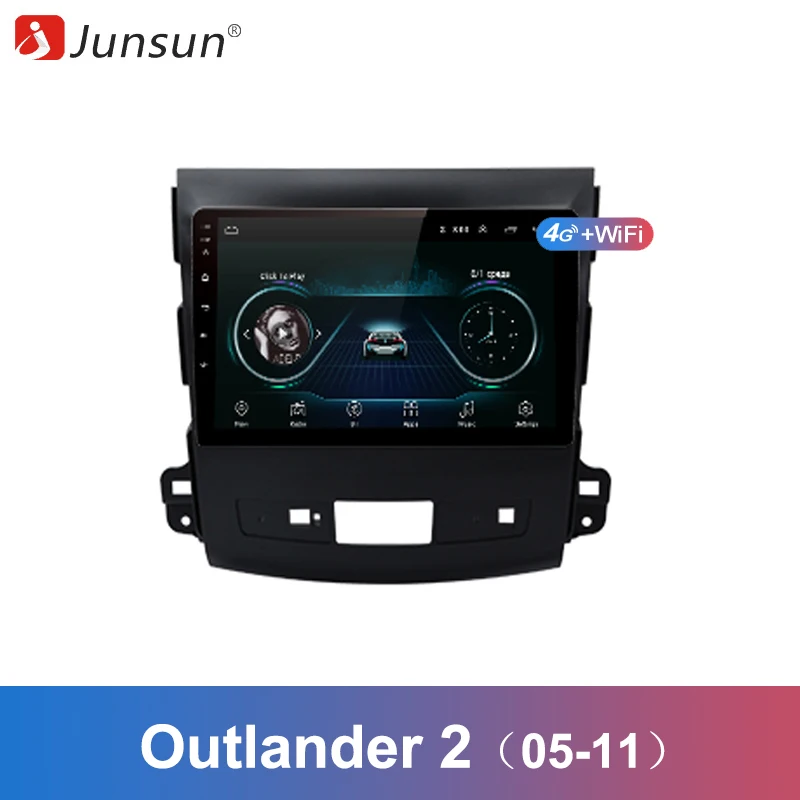 Junsun 2 Din Мультимедиа Видео плеер Android 8 1 gps навигация радио для Mitsubishi Outlander xl 2005 2011 no