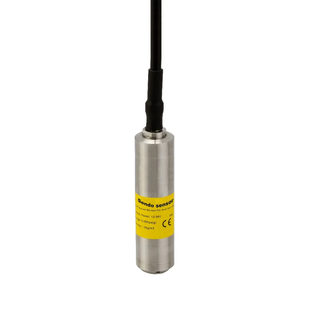 IP68 вентилируемый Погружной Датчик давления для глубины воды, выход 4 до 20 мА, 8 м Диапазон водяных колонн, 10 м полиуритановый кабель, кабель воздушной трубки