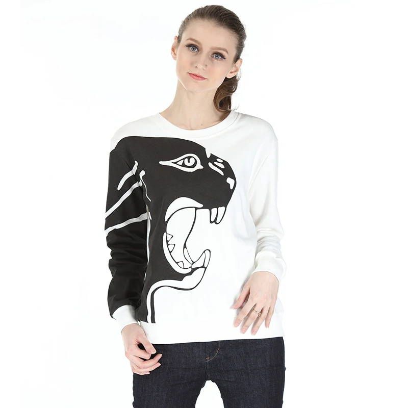 

2019 Printing Cropped Hoodie Harajuku O-Neck Animal Sweatshirt Women Clothing Feminina Pullover Hoodies Female Tracksuit