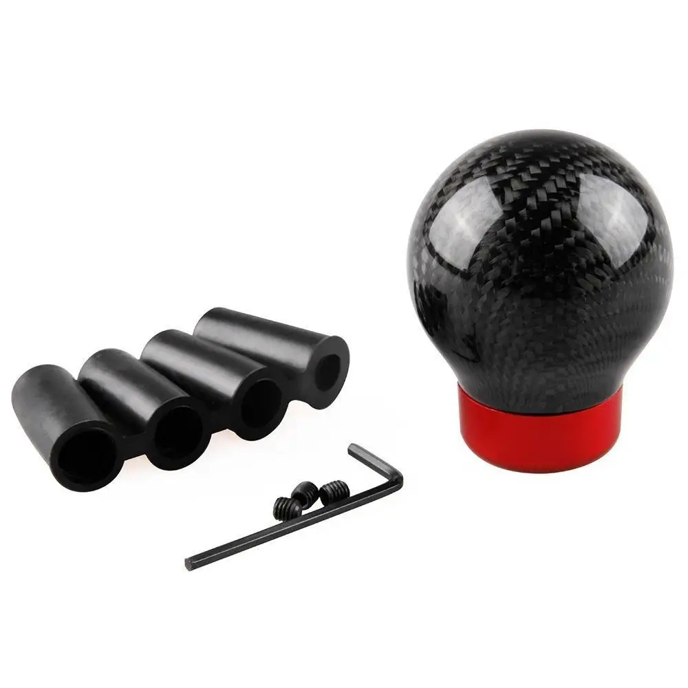 For Carbon Fiber Ball Shape Gear Shift Knob Universal Manual Carin