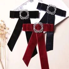 Новые Классические бархатные женские галстуки для женщин Свадебные колледжа Студенческая бабочка бриллиант Декор Бабочка рубашка украшения на шею