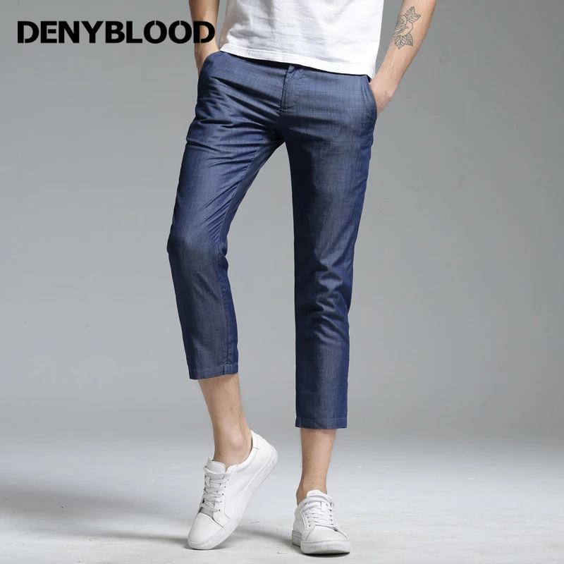 Denyblood Jeans 2017 Summer Mens Light Weight Tencel Denim Jeans Pants