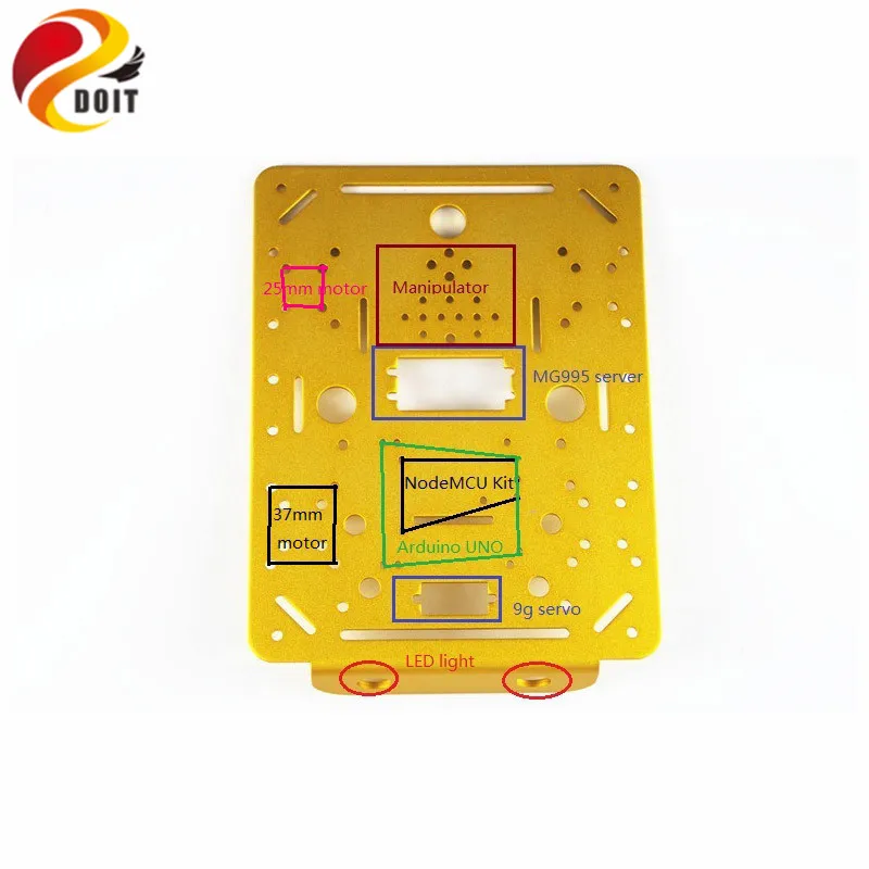 

DOIT Aluminum Alloy Chassis/Panel/Frame/Bracket for Robot Tank Car Chassis Accessory DIY RC Toy Part