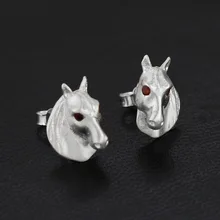 INATURE 925 пробы серебряные серьги гвоздики в виде лошади для женщин ювелирные изделия подарок