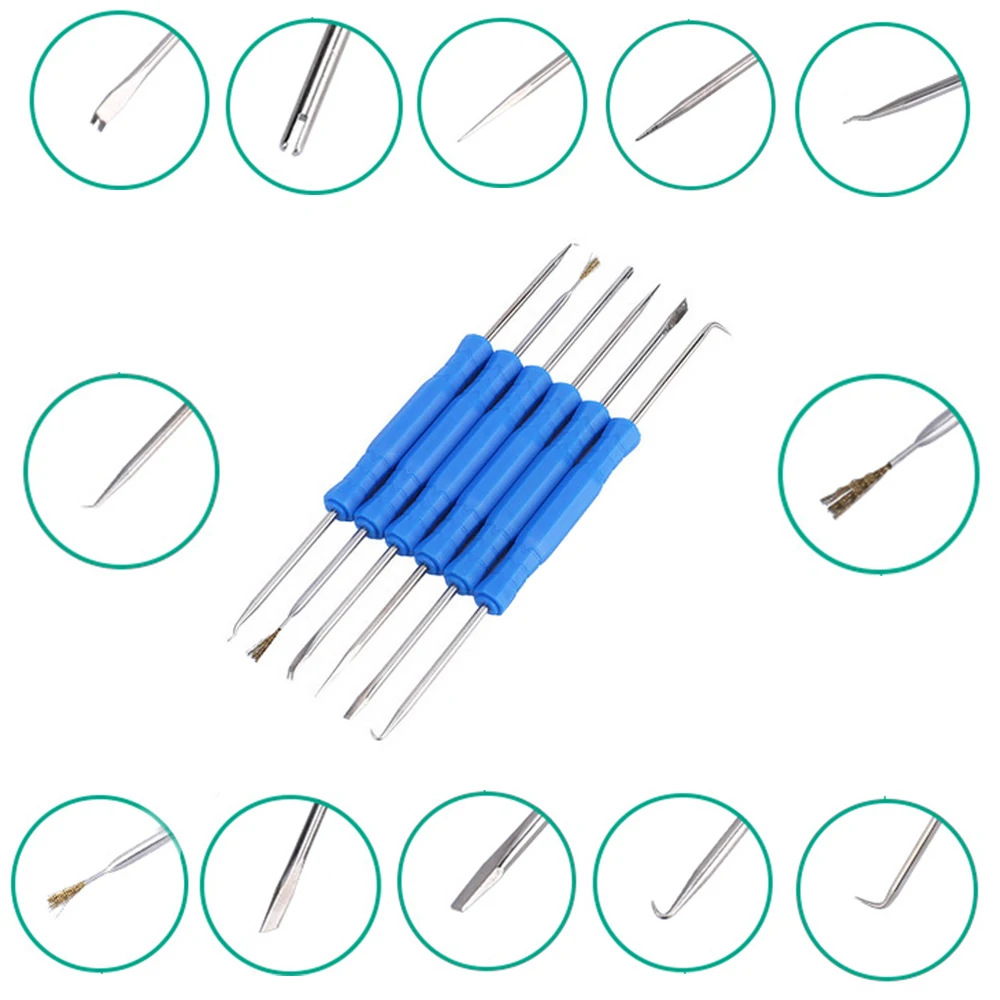 

ELECALL 6pcs/lot Steel Solder assist Aids Tool Set Repair Tool Set Electronic Components Welding Grinding Cleaning tools
