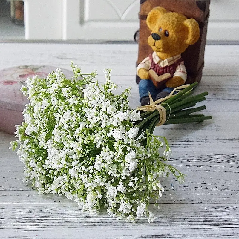 16Pcs/bunch Handmade Baby's Breath Gypsophila Artificial Flowers For Home Wedding Garden Decoration Plastic Fake Flowers Flores 16Pcs/bunch Handmade Baby's Breath Gypsophila Artificial Flowers For Home Wedding Garden Decoration Plastic Fake Flowers Flores