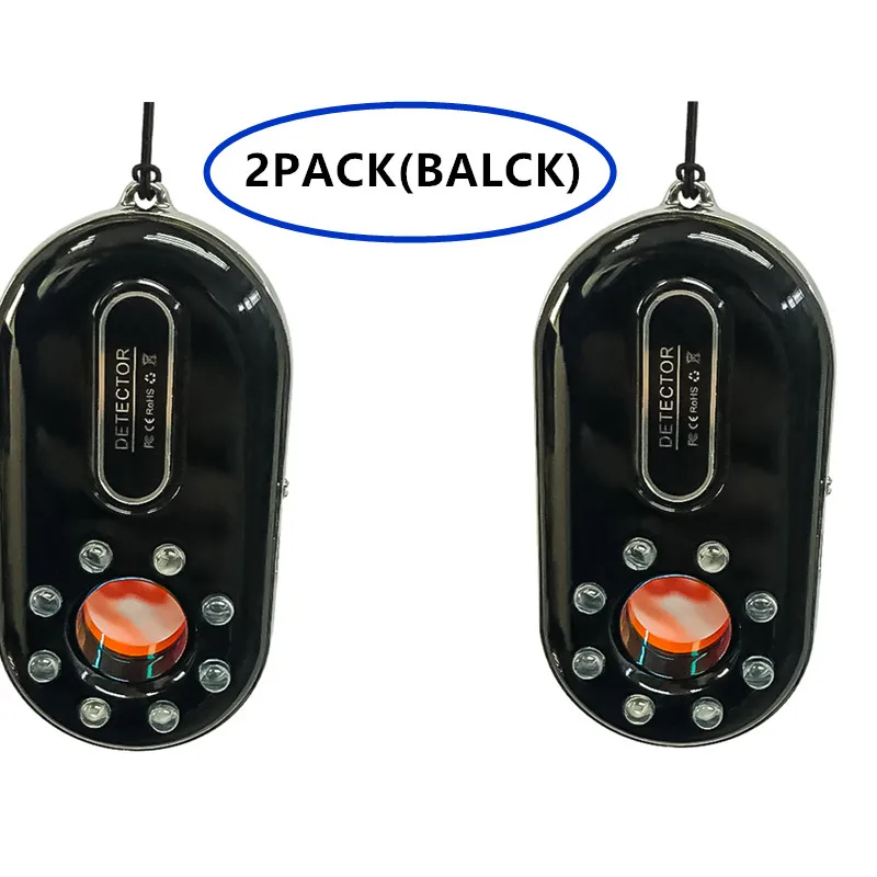 

2 Pack Detector Hidden Camera IR Spy Finder Hidden Lens Detector Anti-theft One Button Alarm (Black) K98