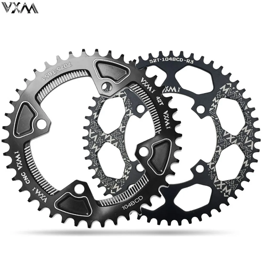 

VXM Bicycle Chainwheel 104BCD Round Shape Narrow Wide 30T/32T/34T/36T/38T/40T/42T/46T/48T/50T/52T MTB Crankset Bicycle Parts