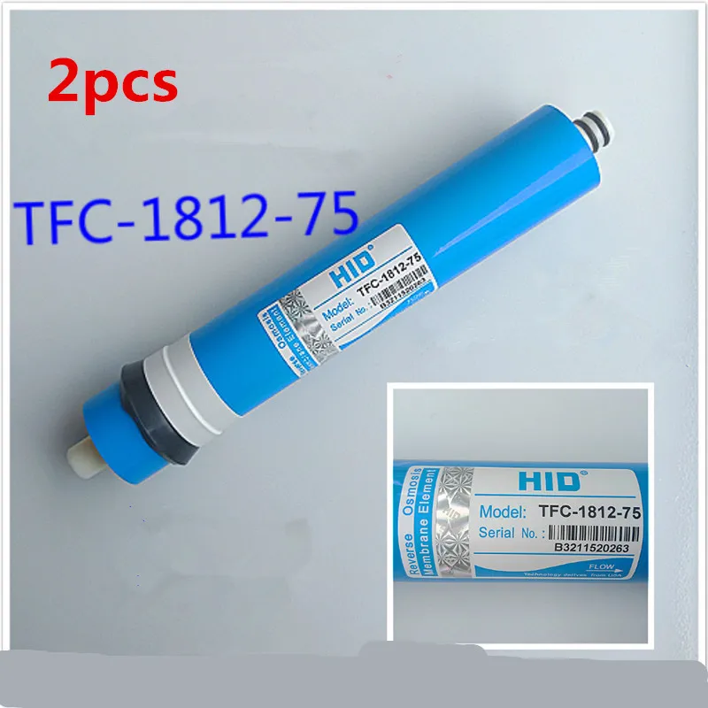 

2pcs Applicable HID-TFC-1812-75G Reverse Osmosis RO Membrane Filter Household Water Purifier Direct Drinking Water Purifier