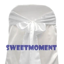 100 белый премиум сатиновый стул с бантом чехлы для стульев свадебное украшение для стульев