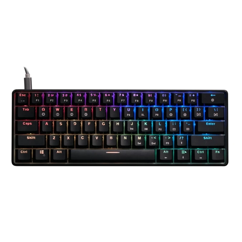 

GK61 61 Key USB Wired LED Backlit Axis Gaming Mechanical Keyboard For Desktop