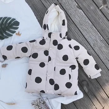 

Kids Toddler Girls Jacket Coat Fashion Polka Dot Jackets for Children Outerwear Clothing Casual Baby Girls Clothes Winter Parkas