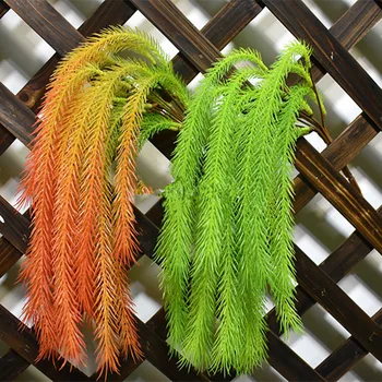 

40pcs Fake Leaf Bunch Air Grass Plant Artificial Plastic Yacca 7 Stems/piece 48CM for Green Wall Decoration