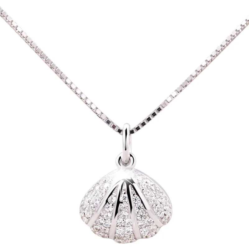

925 sterling silver Necklace pendant Shell pearl Women's fashion jewelry wholesale