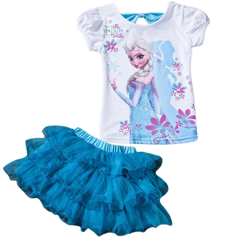 Комплекты одежды для девочек; коллекция года; карнавальный костюм на Пасху; детская одежда; комплект из 2 предметов с изображением Моаны и Эльзы; одежда для детей; комплекты для девочек