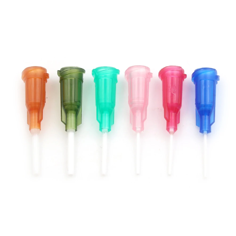

6PCS New Mixed Syringe Needle Tips DIY Plastic Blunt Dispensing Syringe Flexible Tip 14-25Ga For Glue Dispenser