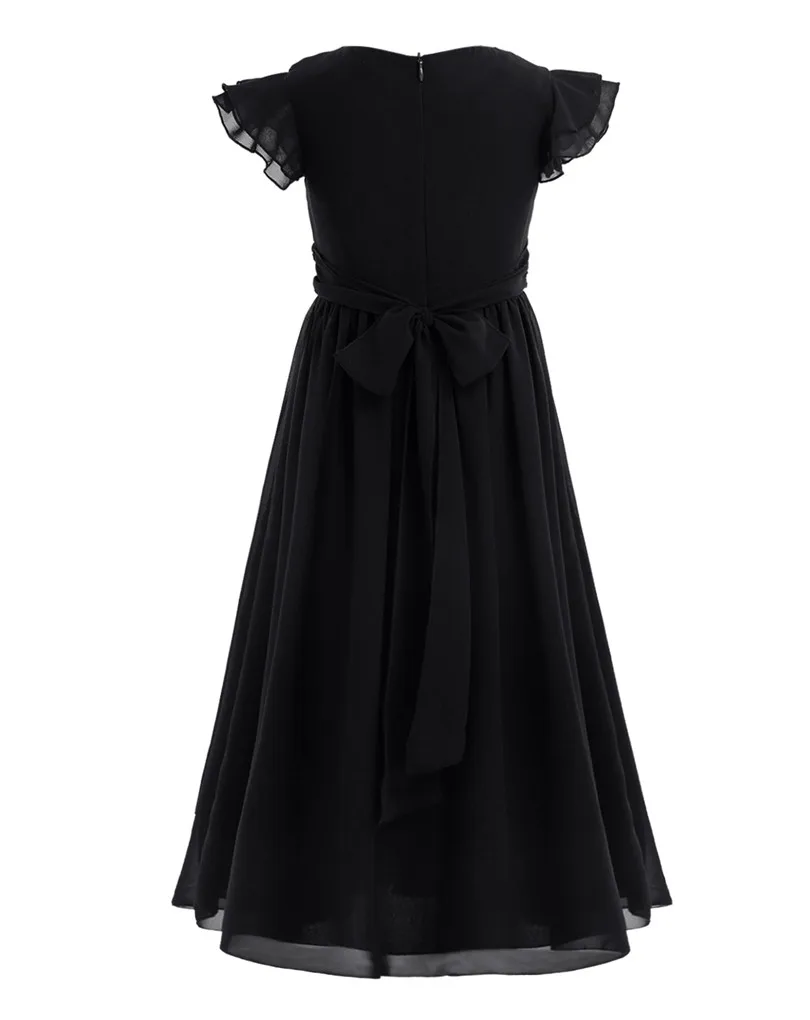 iEFiEL Sleeveless Kids Teenage Flower Girl Dress Floor Length Pageant Wedding Party Formal Occassion Wedding Girls Tulle Dress- HTB1KuQjhTTI8KJjSsphq6AFppXaD