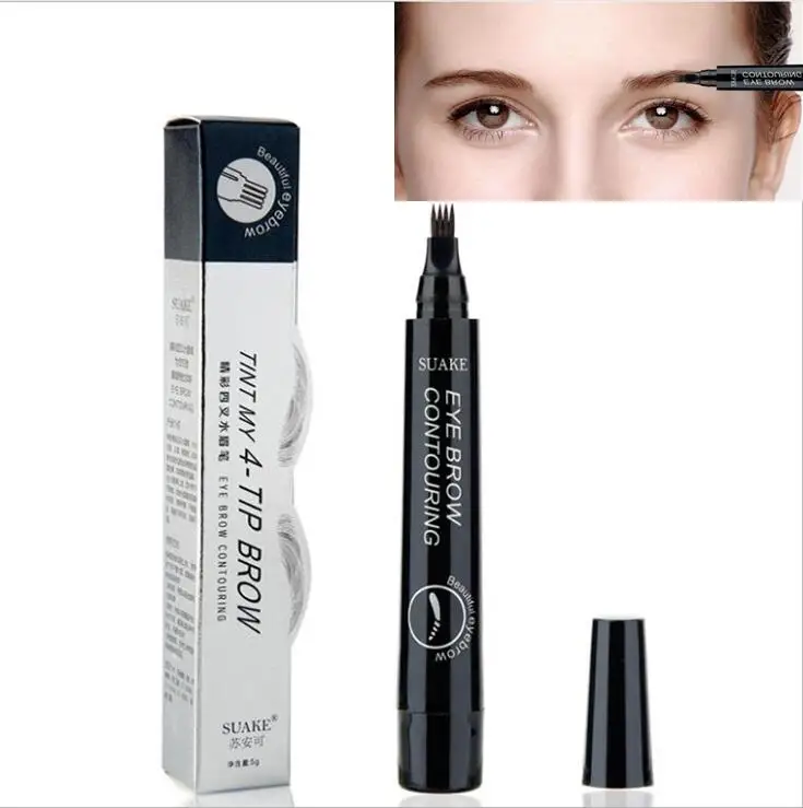 

Makeup Microblading Tattoo Eyebrow Pencils Waterproof Fork tip Eyebrow Tattoo Pen 4 Head Fine Sketch Enhancer Korean Cosmetics