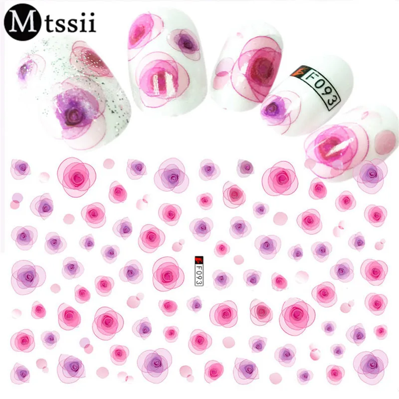 

Mtssii 1PCS Semi-transparent Petals 3D Sticker Nails Designs Beautiful DIY Rose Flower Decals for Manicure Foils Nail Art Tips