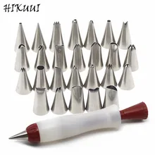 26pcs 304 Stainless Steel Pastry Nozzles Set 1pc Silicone Nozzle Pen Cake Decoration Tools Piping Tips