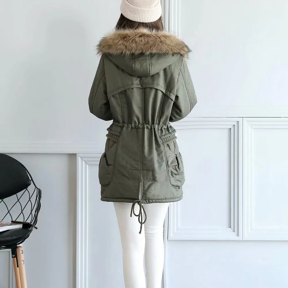 Épaississement Hiver Veste D'hiver Manteaux Femelle Green Capuchon À Coton Nouveau Pour Parkas Manteau Femmes Army qB4nW0w7