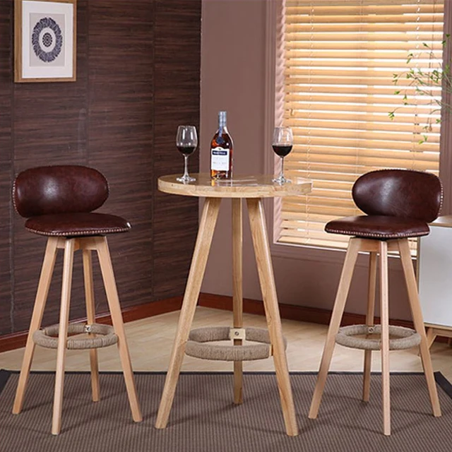 Bar Stool Modern Minimalist Chair Home Solid Wood High Bar Stool Modern Minimalist Chair Home Solid Wood High Fashion Creative