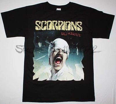 

SCORPIONS BLACKOUT'82 HARD ROCK MICHAEL SCHENKER GROUP UFO NEW BLACK T-SHIRT