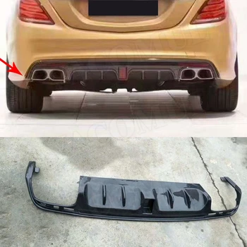 

S Class W222 Carbon Fiber Rear Bumper Lip Diffuser Spoiler for Mercedes Benz S63 S65 AMG 2013-2017 B Style