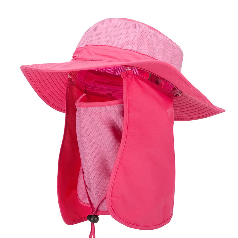 

Men Women Summer UV Protection Sunshade Hat with Wide Brimmed Detachable Neck Face Flap Outdoor Cap for Fishing Hiking Climbing