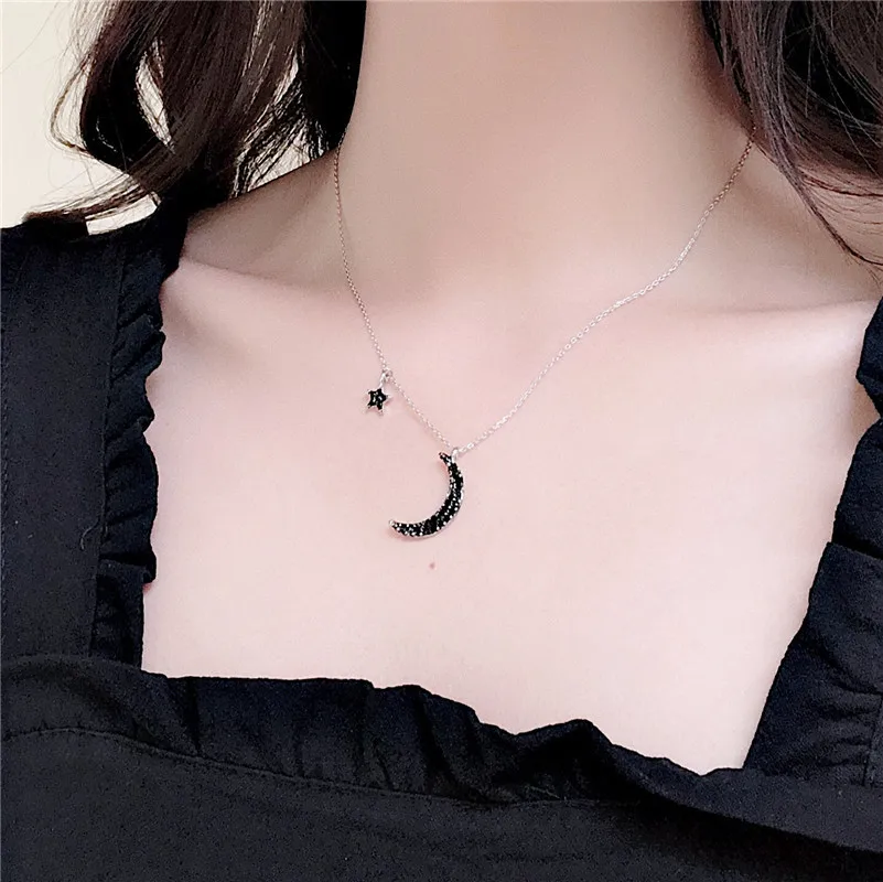 

JEAE AITOTO Gold/Silver Plated Moon Stars Necklace Pendant Chain for Women Accessories Mujer Joyeria Mujer New Fashion Jewelry