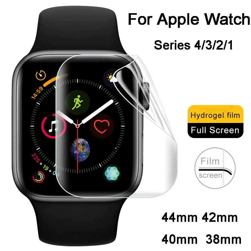 

2pc Screen Protector For Apple Watch 44mm 42mm 40mm 38mm Hydrogel Film Screen Protector Full Edge Not Glass For iwatch 4/3/2/1