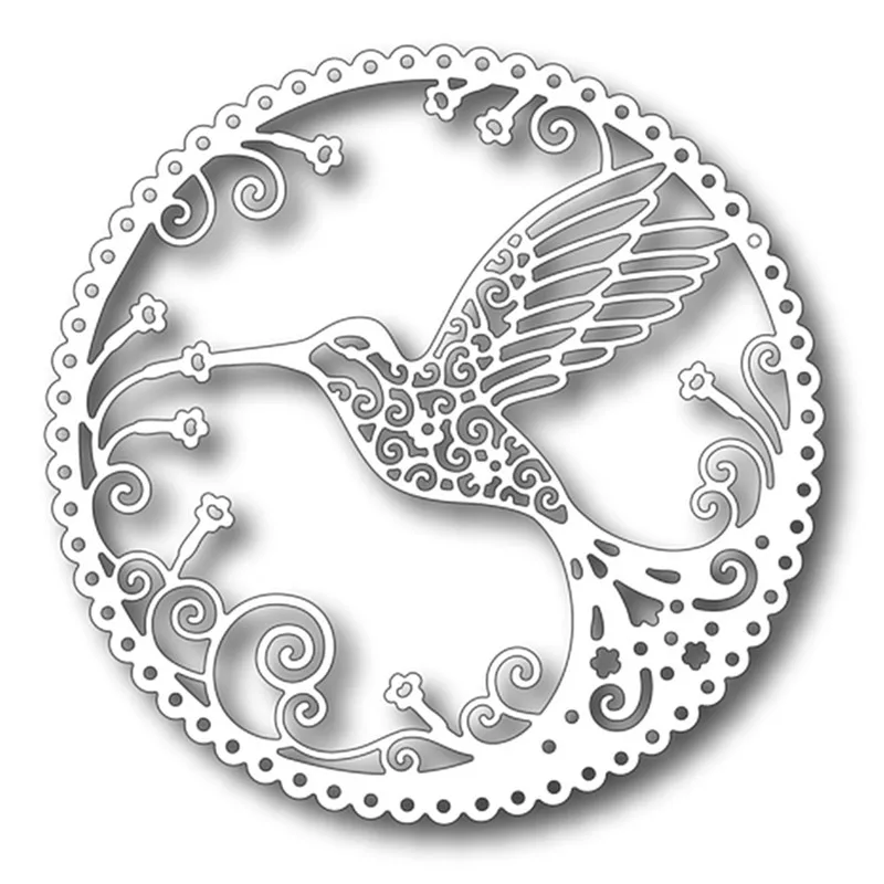 

YaMinSanNiO Hummingbird Scene Metal Cutting Dies Animal Bird Dies Scrapbooking Card Making Album Embossing Crafts Metal Dies