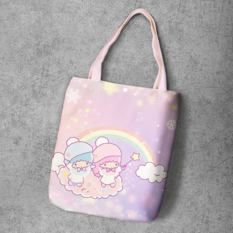 

IVYYE Twin Stars Fashion Anime Canvas Shopping Backpack Casual Large Capacity Customized Tote Lady Girls Shoulder Bags New