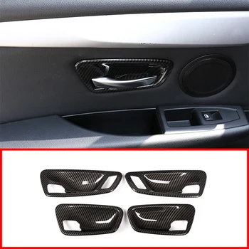 

4pcs Carbon Fiber ABS Interior Door Bowl Cover Trim For BMW 2 Series Gran Tourer F45 F46 218i 2014-2018 Car Accessories